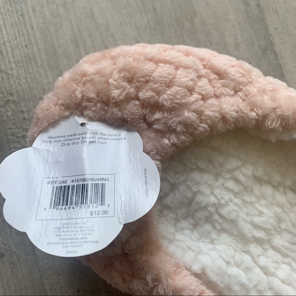 FREE when bundled Blush pink slipper sock with maroon bow NWT - Picture 6 of 8